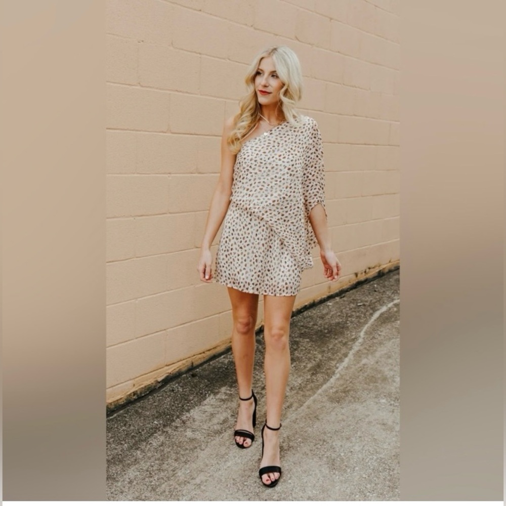 🆕Tyche One Shoulder Animal Print Dress Women’s Size Medium NWT